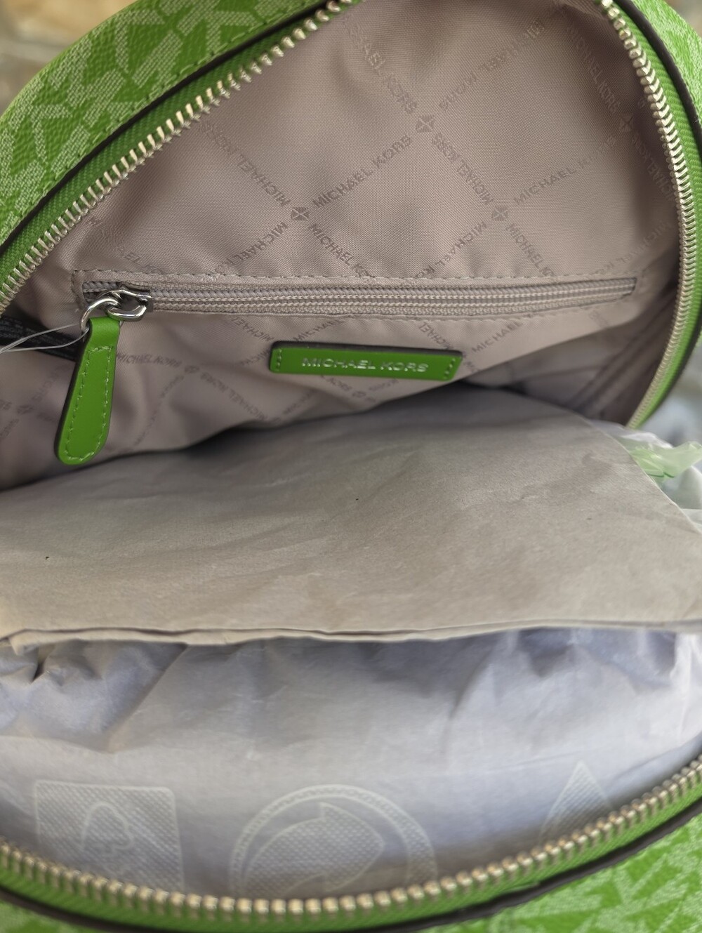 Michael Kors Rhea Logo Medium Green Backpack - Picture 5 of 10